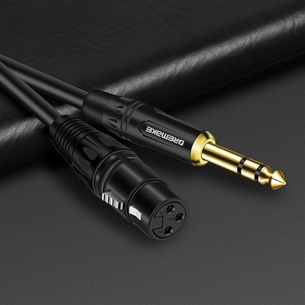 DREMAKE Balanced Cable 33 Foot TRS 6.35mm Male to XLR Female Mic Cable for Amplifier and Speakers Black - View 4 of 8