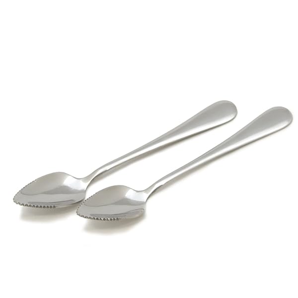 AKOAK AKOAK Set of 2 Stainless Steel Grapefruit Spoons with Serrated Edge for Easy Eating