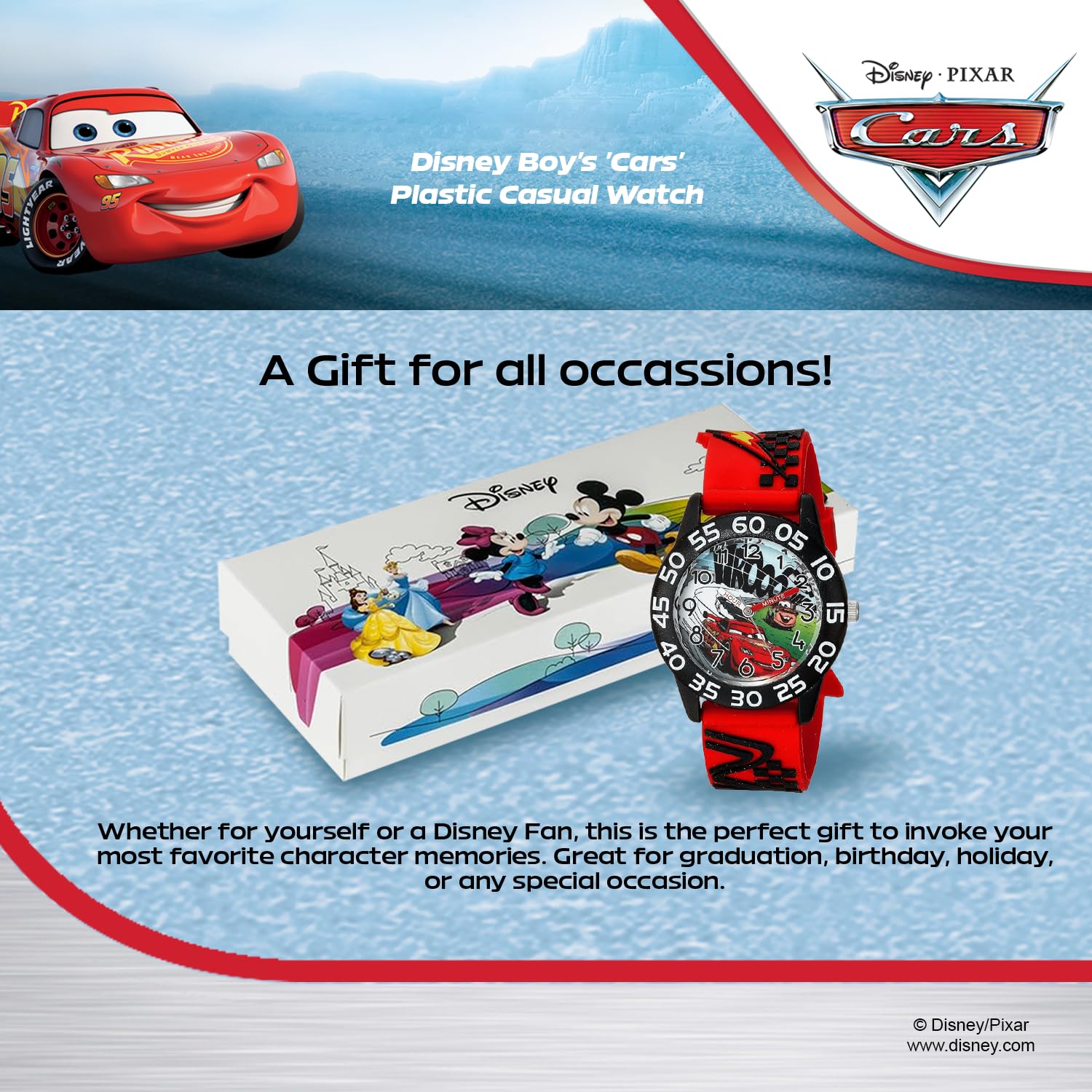 Disney Disney Cars Kids Plastic Time Teacher Analog Quartz 3D Strap Watch for Boys and Girls - View 6 of 6