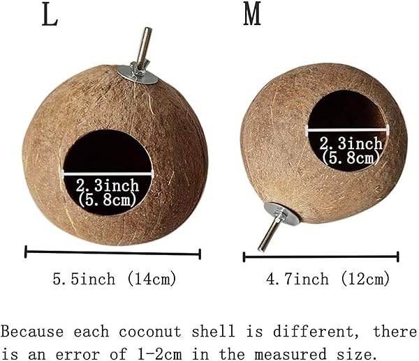 OMEM OMEM Bird Coconut House and Hamster House with Bamboo Fixing for Birdcages and Hamster Cages Large Size - View 2 of 8