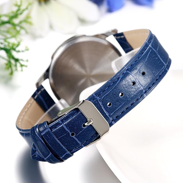 JewelryWe JewelryWe Business Casual Men's Quartz Wrist Watch with Leather Strap for Stylish Everyday Wear - View 4 of 7