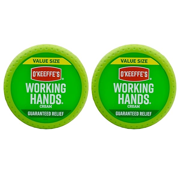 O'Keeffe's OKeeffes Working Hands Hand Cream 6.8 oz Value Size Jar 2 Pack Repairing Skincare for Extreme Dryness and Cracked Hands