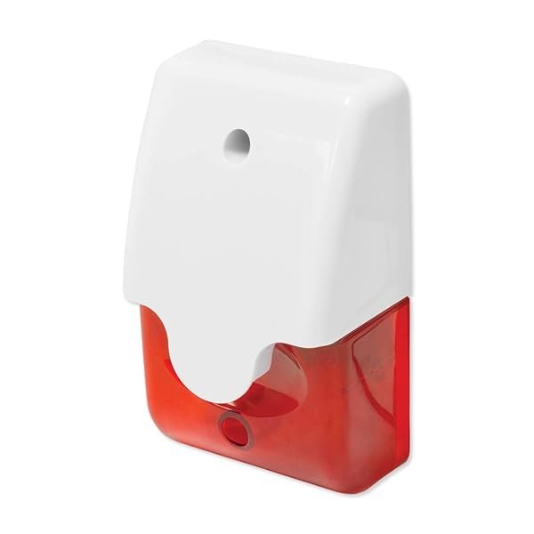 Seco-Larm Indoor Outdoor 110dB Mini Siren with Red Strobe for Security Alerts