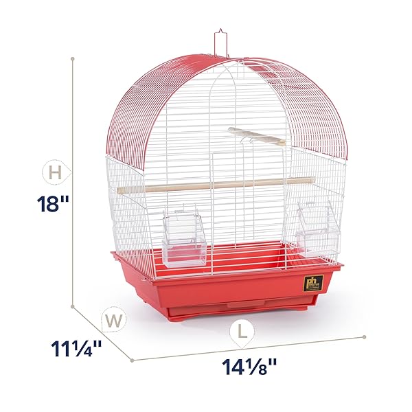 PH Prevue Hendryx Prevue Pet Products South Beach Dome Top Bird Cage Coral Stylish and Spacious Home for Your Feathered Friends - View 7 of 9