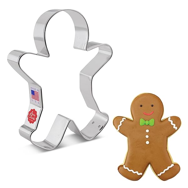 Ann Clark Cookie Cutters "Happy Gingerbread Man Cookie Cutter - Large 5.25" by Ann Clark for Perfect Holiday Baking"