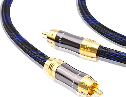 KUYIOHIFI Dual Shielded 15 Feet RCA Male to RCA Male Subwoofer Cable OD 8.0mm for High Quality Audio Connection - View 2 of 7