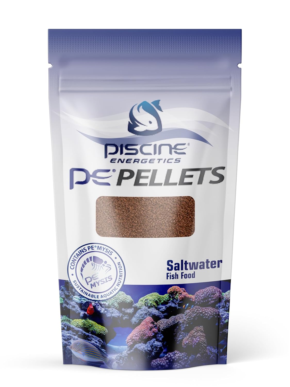 Piscine Energetics Piscine Energetics PE PELLETS Saltwater 2mm 4oz Premium Fish Food for Healthy Aquatic Life