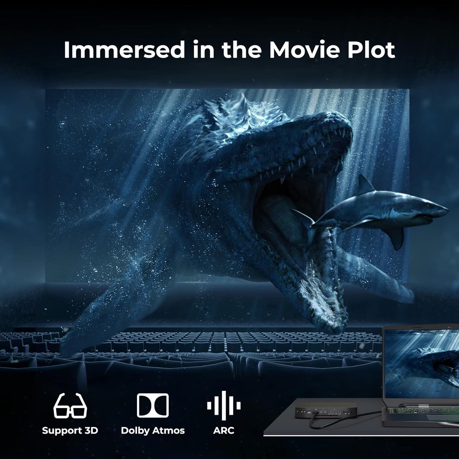 GEARit High Speed 100 Feet HDMI Cable 4K GearIT CL3 Rated with Signal Booster for Xbox PS3 PS4 PS5 TV Monitor HDTV 3D Ethernet Video - View 4 of 6