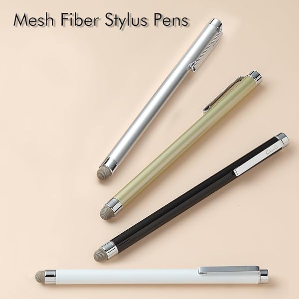 ChaoQ ChaoQ 4 Pcs Stylus Pens for Touch Screens - Replaceable Mesh & Rubber Tips in Silver, Black, White, Champagne - View 3 of 7