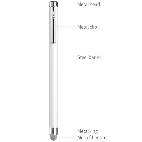 ChaoQ ChaoQ 4 Pcs Stylus Pens for Touch Screens - Replaceable Mesh & Rubber Tips in Silver, Black, White, Champagne - View 5 of 7