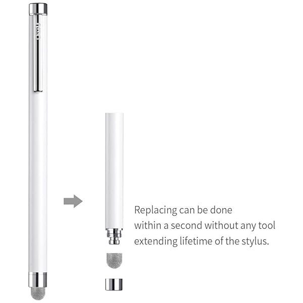 ChaoQ ChaoQ 4 Pcs Stylus Pens for Touch Screens - Replaceable Mesh & Rubber Tips in Silver, Black, White, Champagne - View 6 of 7