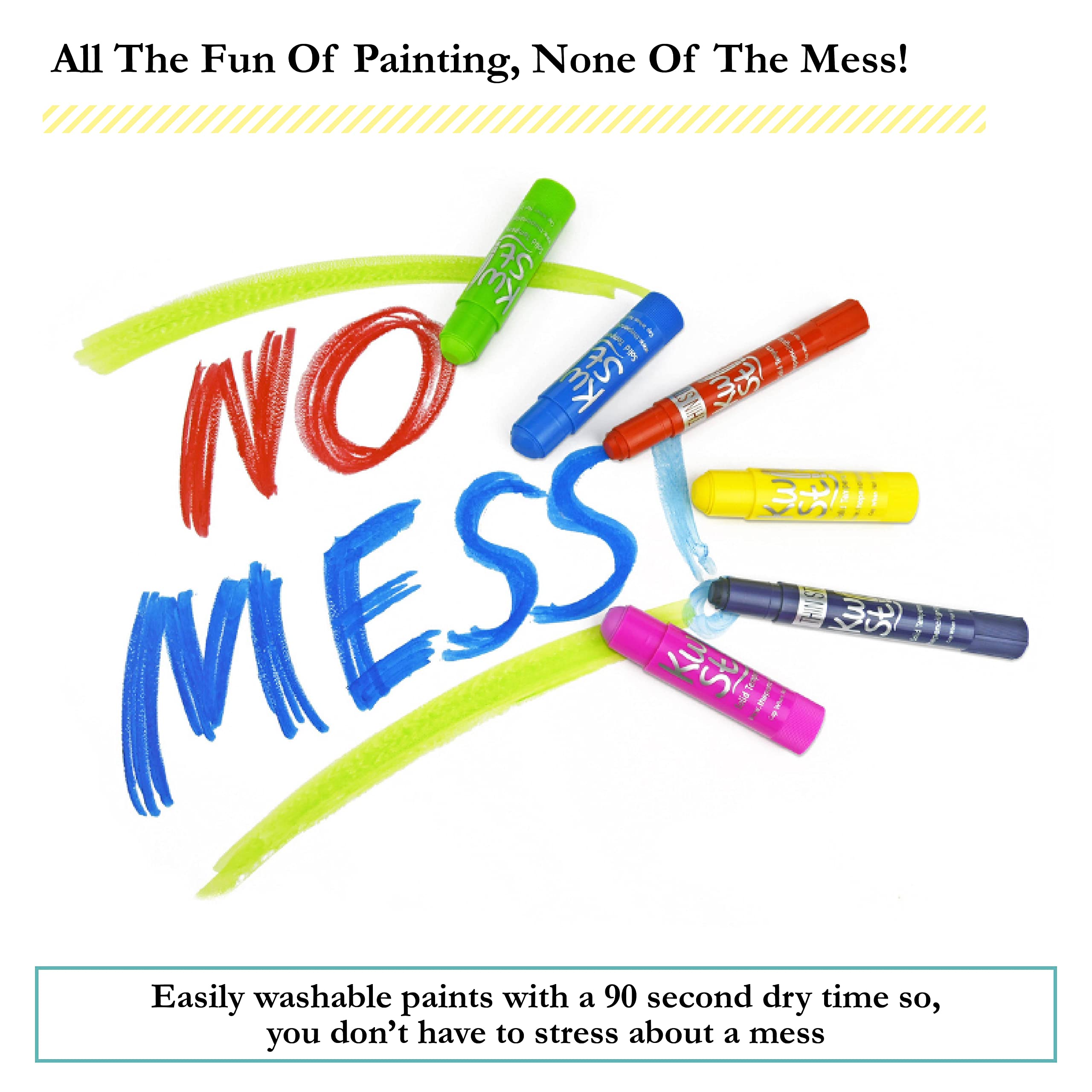 The Pencil Grip Kwik Stix Solid Tempera Paints 24 Pack Quick Drying Neon Metalix Classic Colors Thin Stix Paint Pens - View 3 of 7