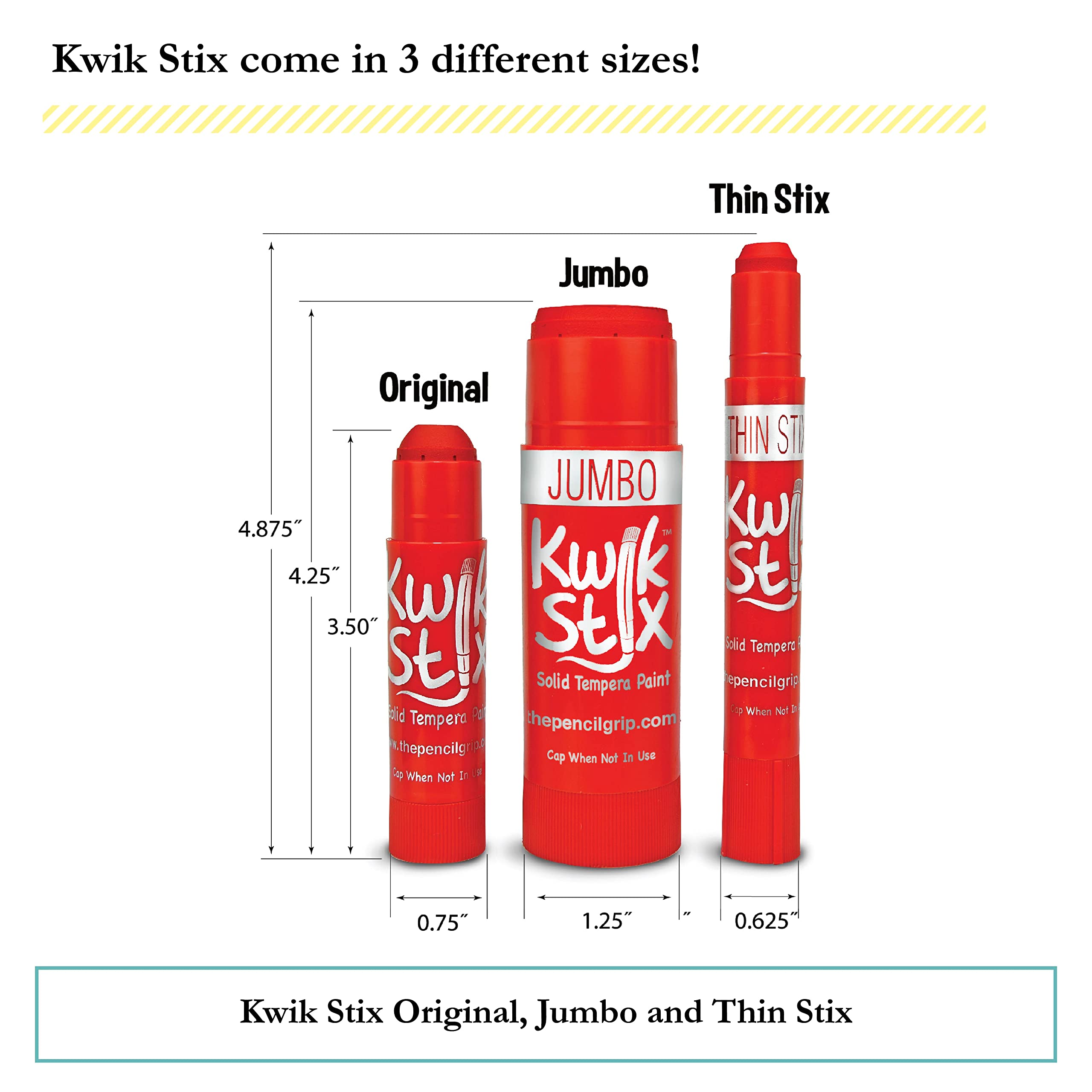 The Pencil Grip Kwik Stix Solid Tempera Paints 24 Pack Quick Drying Neon Metalix Classic Colors Thin Stix Paint Pens - View 7 of 7