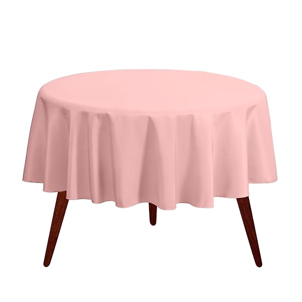 Gee Di Moda Gee Di Moda 90-Inch Pink Round Tablecloth - Heavy Duty, Washable for Weddings, Parties & Buffets