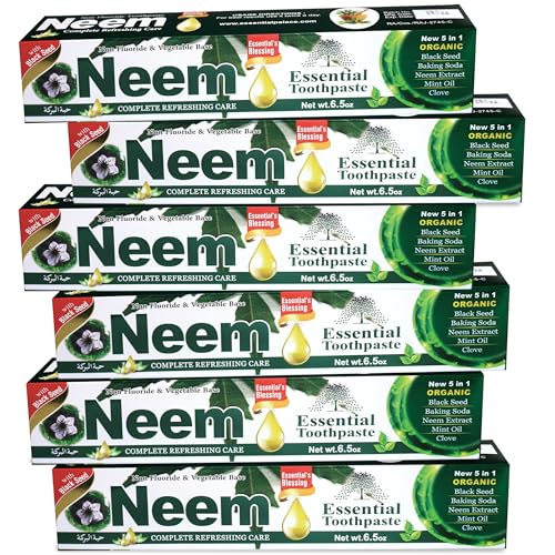 ESSENTIAL TOOTHPASTE NEEM Essential Toothpaste 5-in-1 Formula: 6 Pack for Ultimate Oral Care