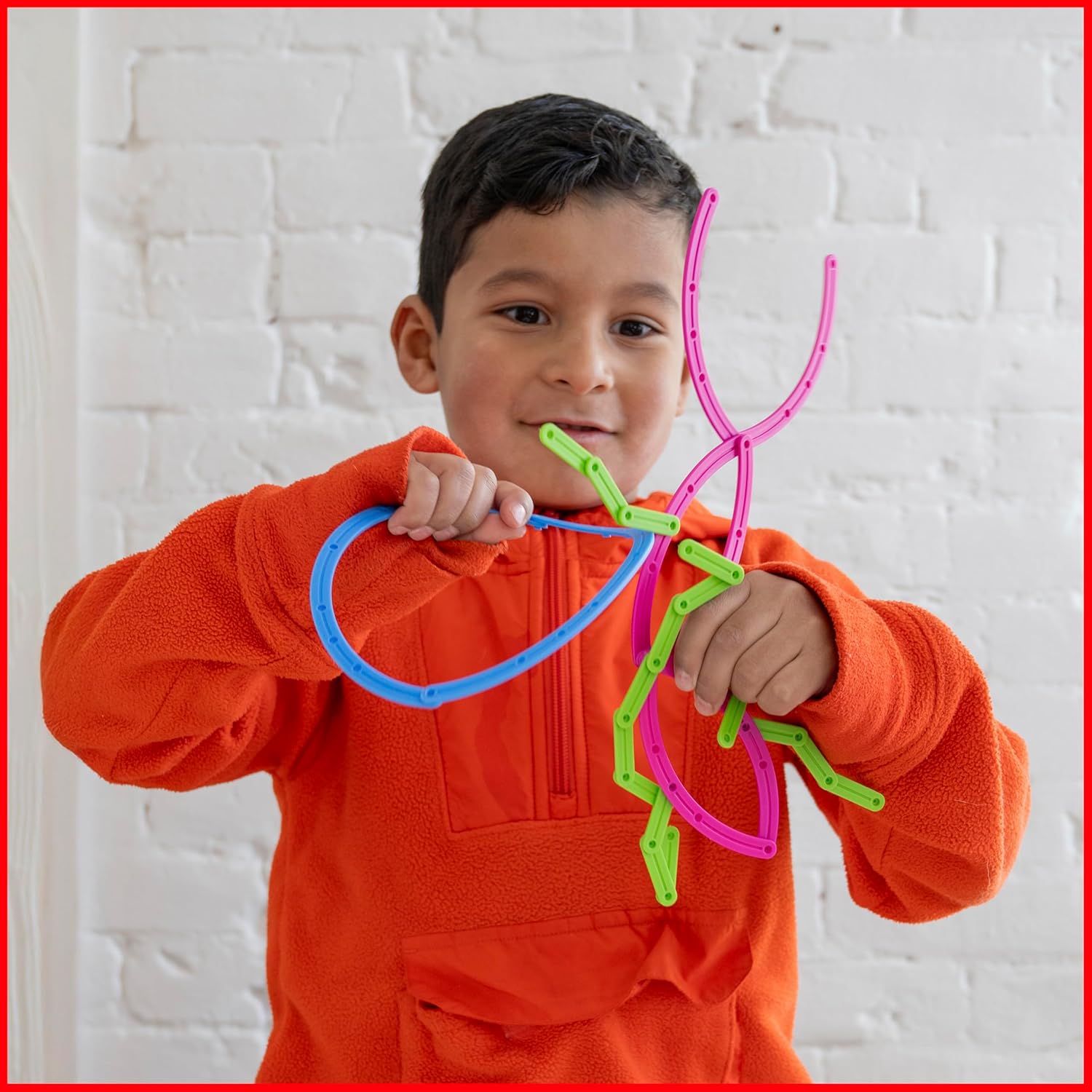 edxeducation edxeducation Junior GeoStix Multicolored Construction Sticks for Early Math and Creativity with 30 Double-Sided Activity Cards - View 2 of 9