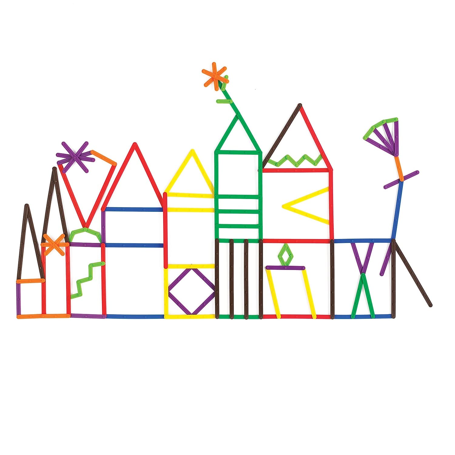 edxeducation edxeducation Junior GeoStix Multicolored Construction Sticks for Early Math and Creativity with 30 Double-Sided Activity Cards - View 4 of 9