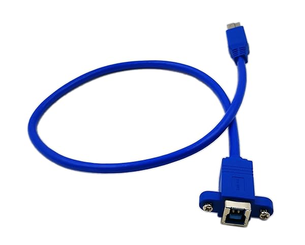zdyCGTime zdyCGTime 20 Inch Panel Mount USB 3.0 B Female to Male Extension Cable with Screws Blue - View 5 of 8