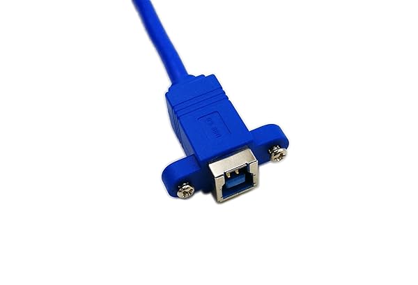 zdyCGTime zdyCGTime 20 Inch Panel Mount USB 3.0 B Female to Male Extension Cable with Screws Blue - View 8 of 8