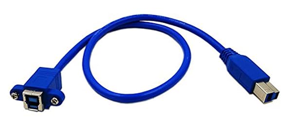 zdyCGTime zdyCGTime 20 Inch Panel Mount USB 3.0 B Female to Male Extension Cable with Screws Blue - View 3 of 8