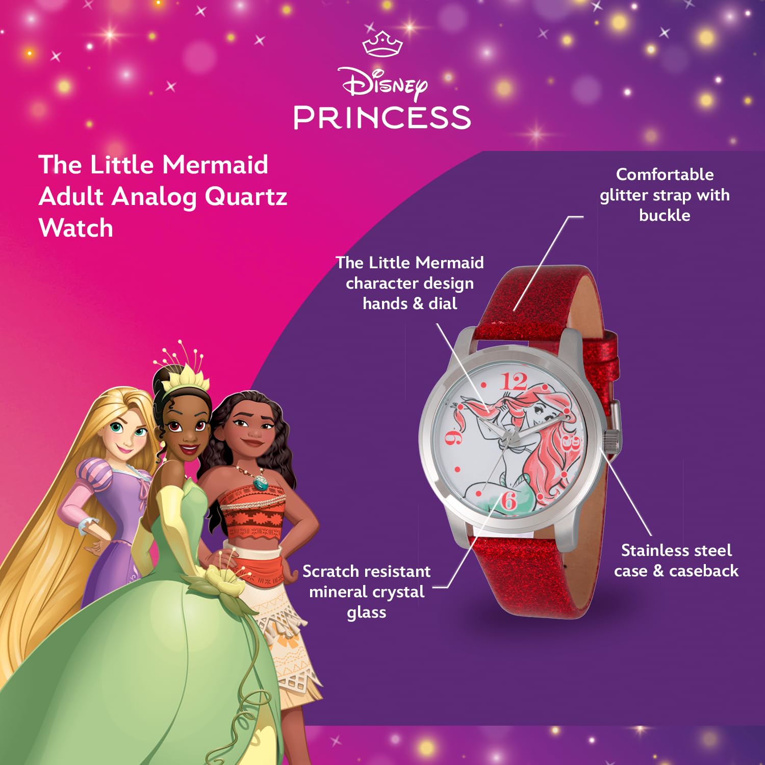 Disney Women's Ariel Quartz Metal Casual Watch Red WDS000076 - View 2 of 6
