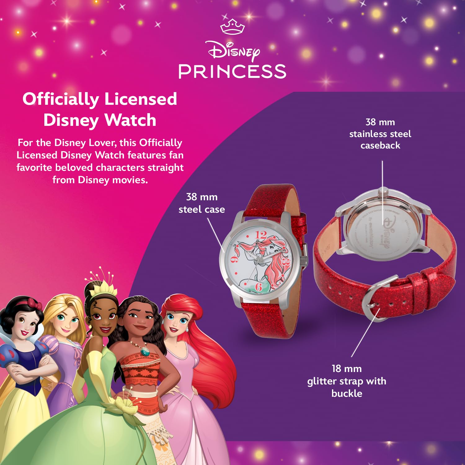 Disney Women's Ariel Quartz Metal Casual Watch Red WDS000076 - View 3 of 6