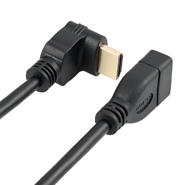 Bluwee Bluwee HDMI Extension Cable High Speed 90 Degree Male to Female 0.5FT Gold Plated Black HDMI Extender Wire Cord - View 5 of 10