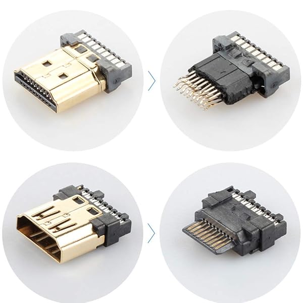 Bluwee Bluwee HDMI Extension Cable High Speed 90 Degree Male to Female 0.5FT Gold Plated Black HDMI Extender Wire Cord - View 8 of 10