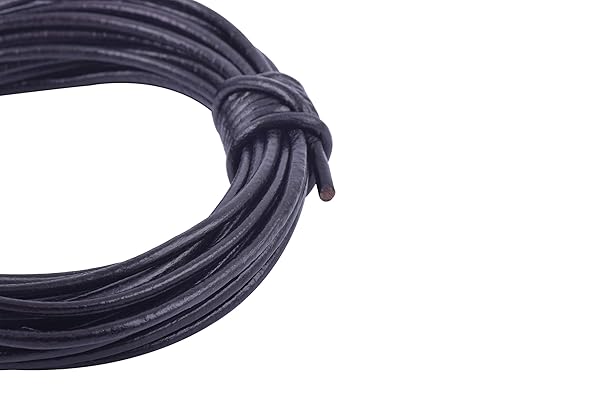 KONMAY Buy KONMAY 3.0mm Black Leather Cord - 10 Yards for Jewelry Making, Necklaces & Bracelets - View 3 of 3