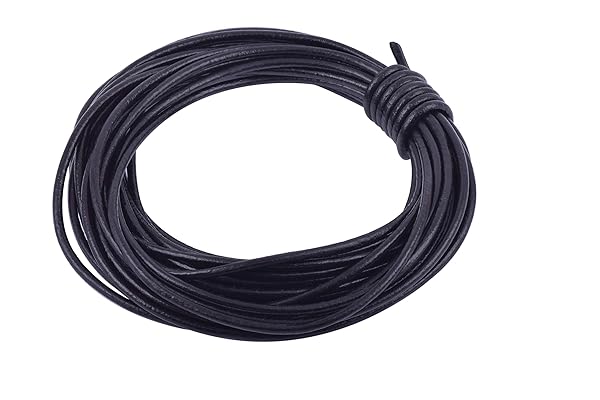 KONMAY Buy KONMAY 3.0mm Black Leather Cord - 10 Yards for Jewelry Making, Necklaces & Bracelets