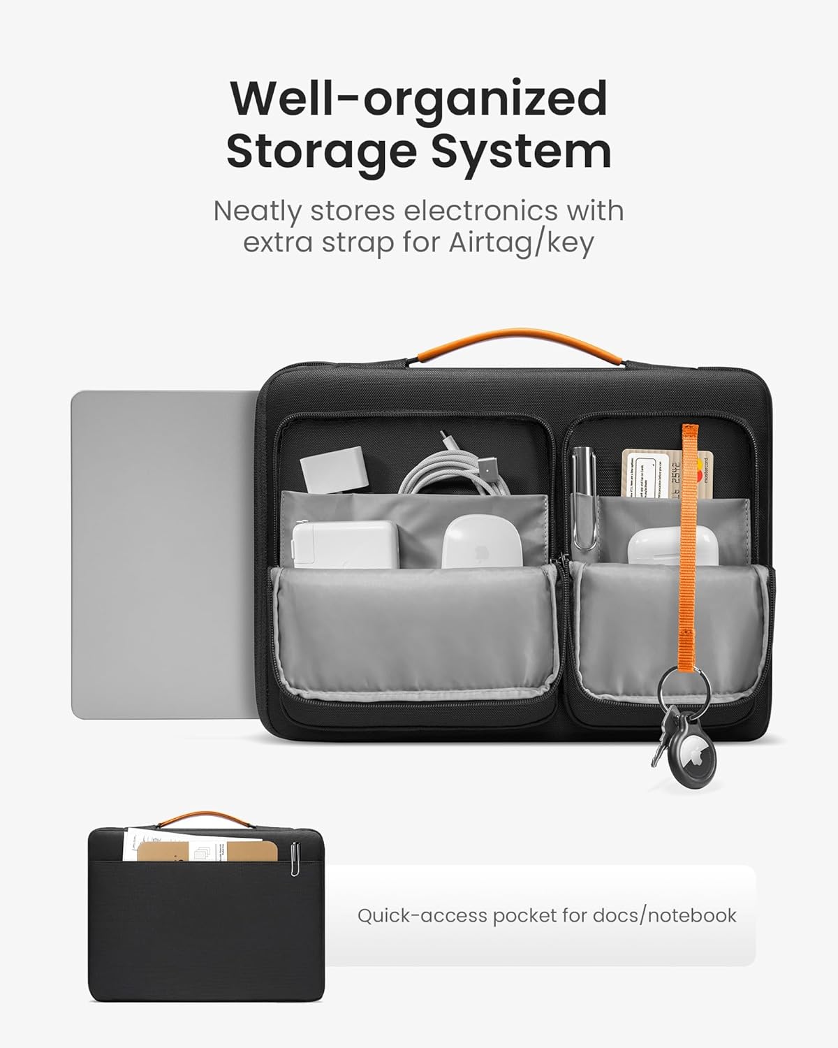 tomtoc tomtoc 360 Protective Laptop Sleeve for 15 inch MacBook Air Surface Laptop Dell XPS Water Resistant Accessory Bag Case - View 3 of 9