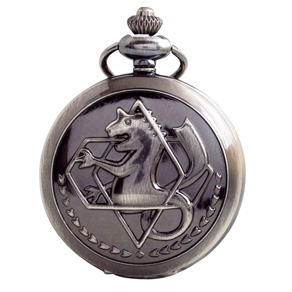 BOSHIYA BOSHIYA Fullmetal Alchemist Pocket Watch with Chain Vintage Quartz Pocket Watch for Cosplay Accessories Anime Merch