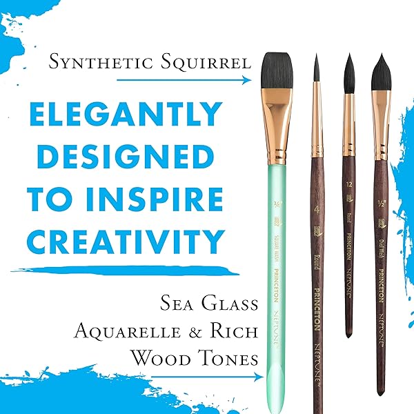 Princeton Princeton Neptune Short Handle Professional Paintbrush Set for Maximum Colour Holding and Consistent Flow Durable Affordable Set of 4 Brushes - View 4 of 7
