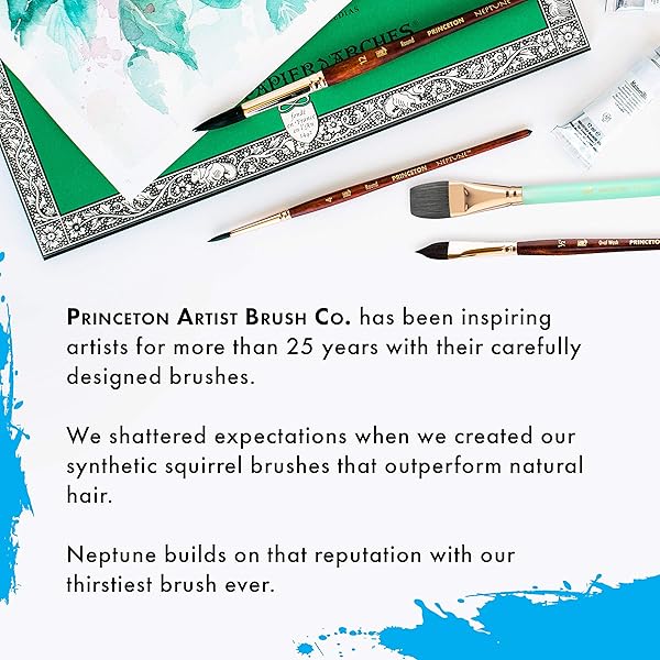 Princeton Princeton Neptune Short Handle Professional Paintbrush Set for Maximum Colour Holding and Consistent Flow Durable Affordable Set of 4 Brushes - View 7 of 7
