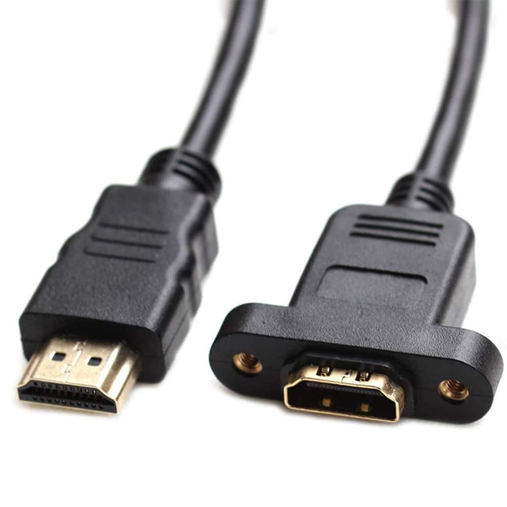 Bluwee Bluwee 3FT HDMI Extension Cable - High Speed Male to Female with Gold Plated Plugs & Screw Nut for Panel Mount
