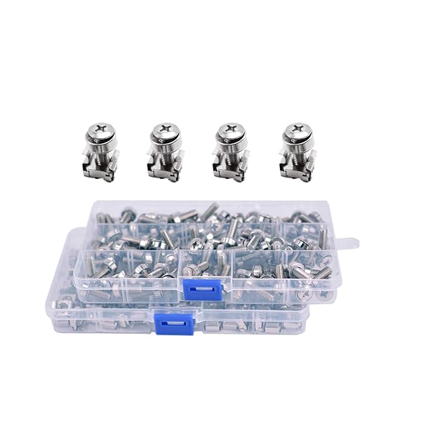 Wang-Data Buy Wang-Data 100 Sets M6 Square Hole Cage Nuts & Screws for Server Racks - Durable Hardware for Cabinets