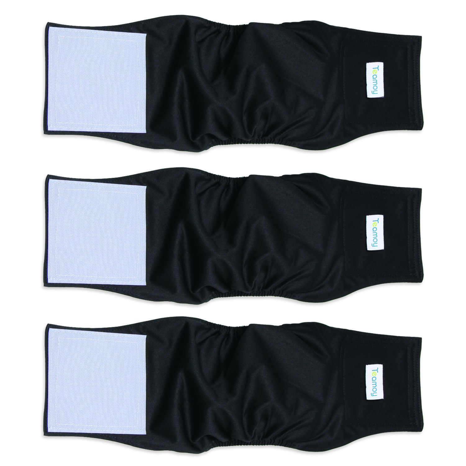 Teamoy Teamoy Reusable Wrap Diapers for Male Dogs Washable Puppy Belly Band Pack of 3 Size L2 20 to 24 Inch Waist Orange Denim Fat Smile - View 8 of 9