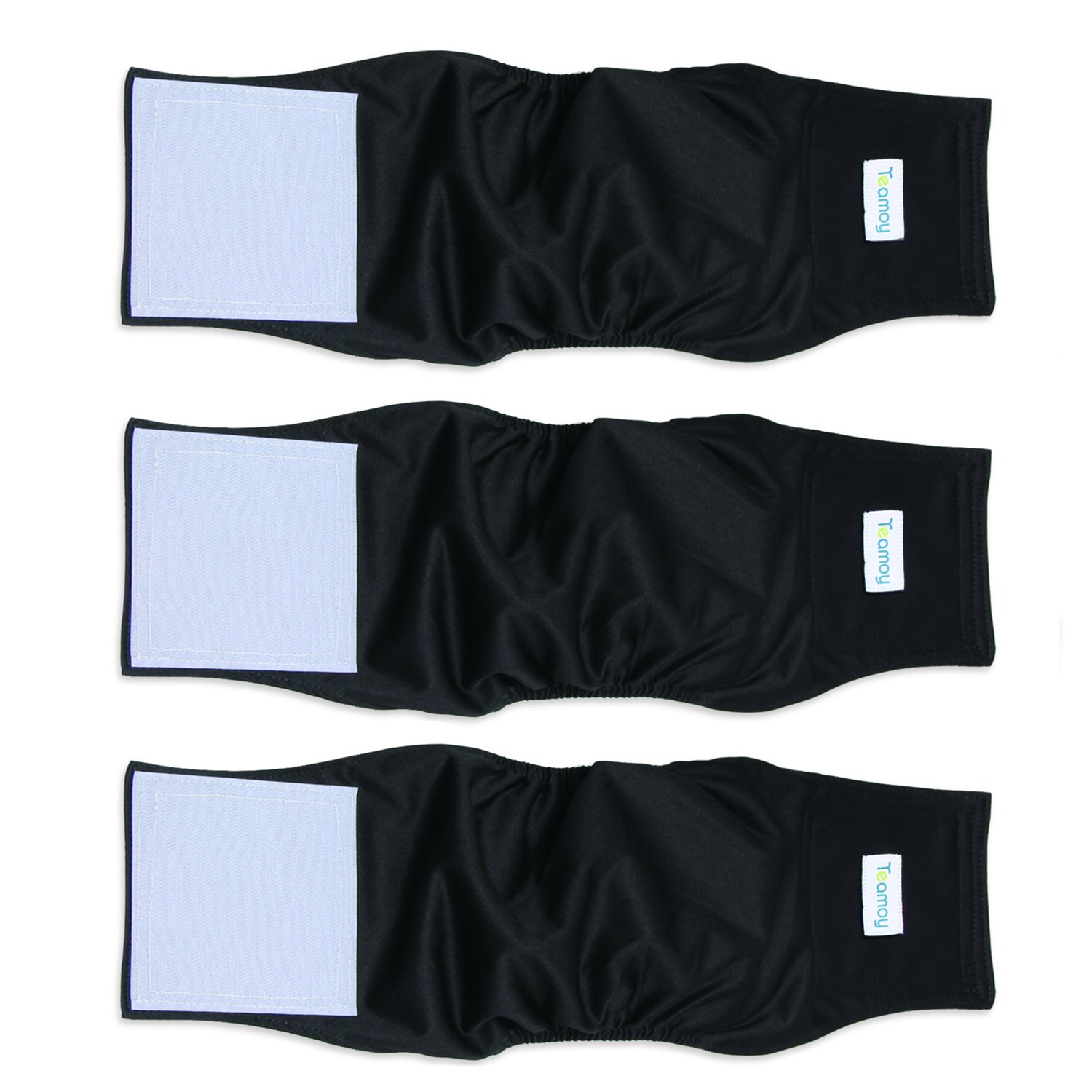 Teamoy Teamoy Reusable Wrap Diapers for Male Dogs Washable Puppy Belly Band Pack of 3 Size L2 20 to 24 Inch Waist Orange Denim Fat Smile - View 9 of 9