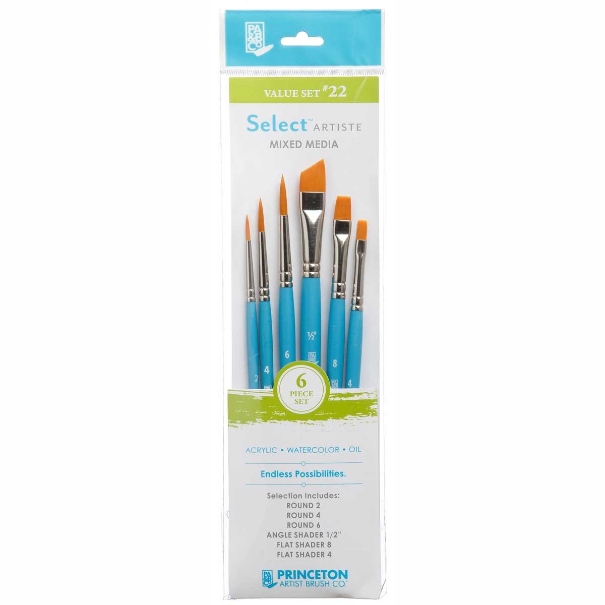 Princeton Princeton Select Artiste Series 3750 Paint Brush Set of 7 for Acrylic Watercolor and Oil Painting