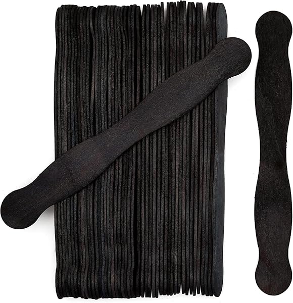 Woodpeckers Wooden Black 8 Inch Fan Handles Pack of 100 Jumbo Craft Sticks for Wedding Programs Auction Bid Paddles DIY Crafting Supplies by Woodpeckers