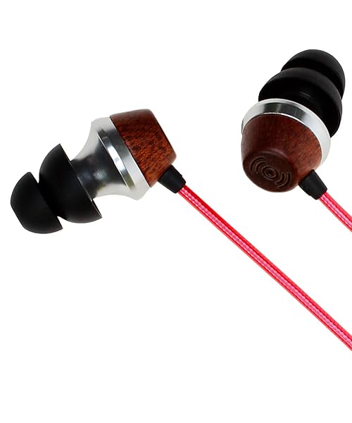 Symphonized Symphonized ALN 2.0 Wood In-Ear Headphones: Noise-Isolating Earbuds with Shield Technology (Lava Red)
