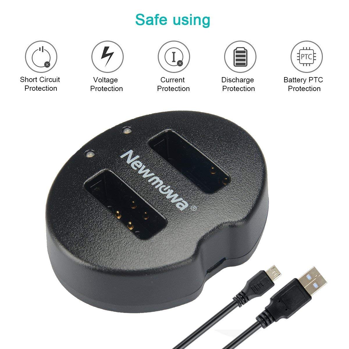 Newmowa Dual USB Charger for Canon NB-13L PowerShot G5X G7X G9X G9X Mark II Fast Charging Solution - View 4 of 6