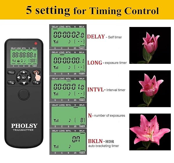 PHOLSY PHOLSY Wireless Timer Remote Control for Precise Interval Timing and Easy Operation - View 4 of 9