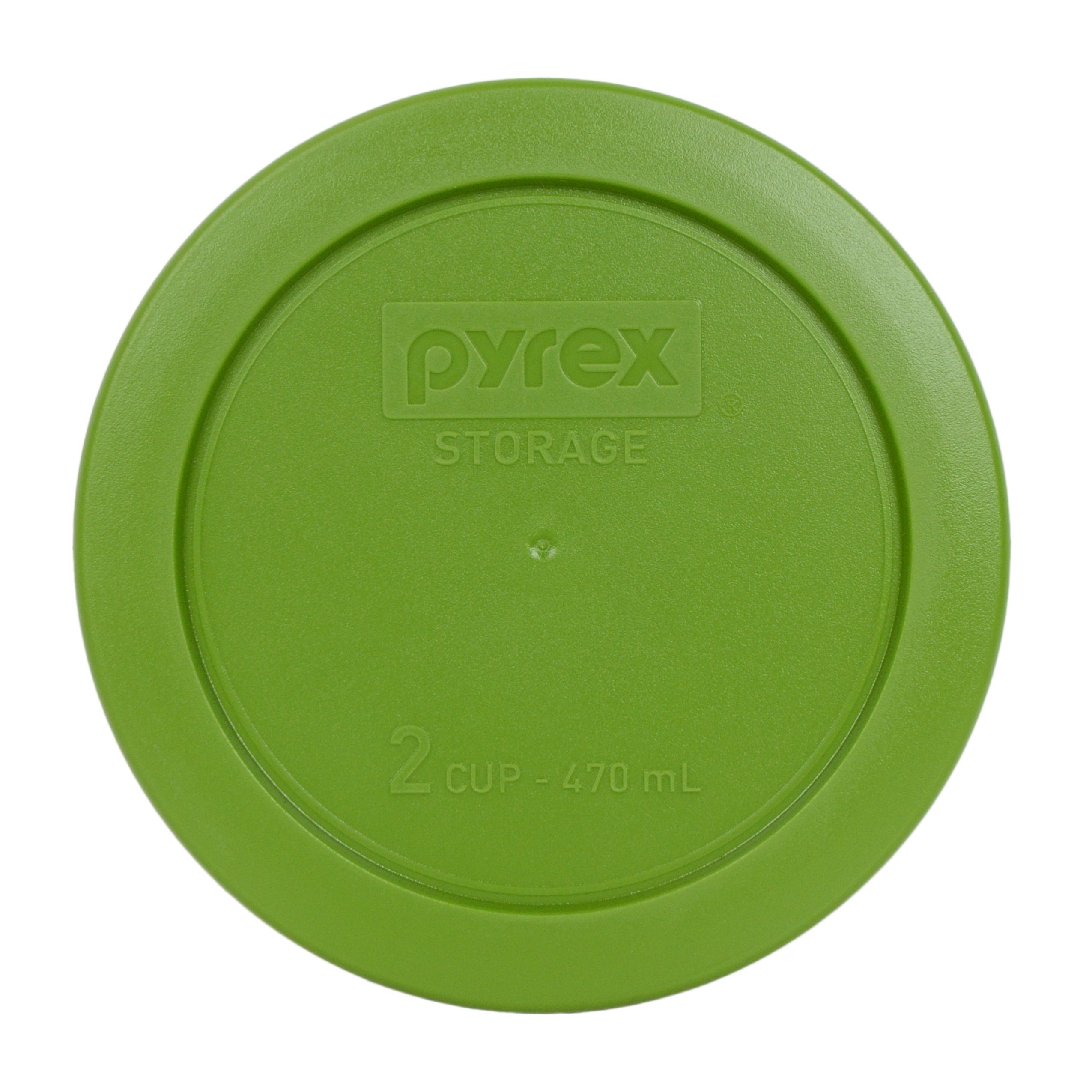 Pyrex 7200PC 2 Cup Lawn Green Round Plastic Storage Lid Made in USA for Kitchen Organization