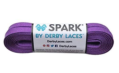 Derby Laces Derby Laces Purple Spark Shoelace 45 Inch for Shoes Skates Boots Roller Derby Hockey and Ice Skates