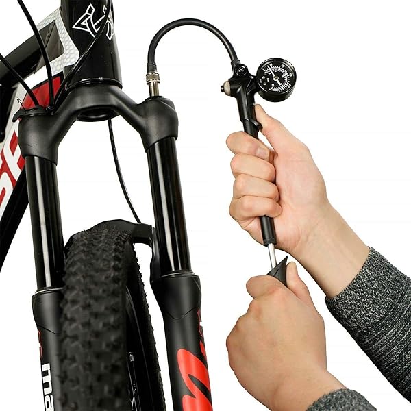 DNM DNM High Pressure 300 PSI Mini Pump for Fork & Rear Shock Suspension with Air Bleed Button - View 7 of 8