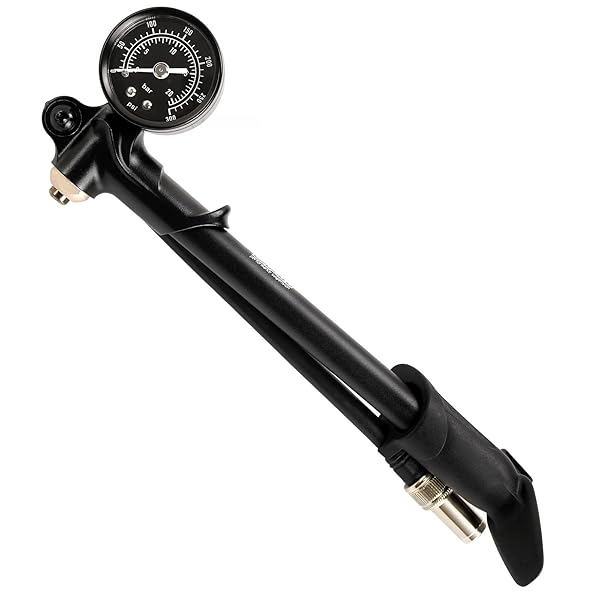 DNM DNM High Pressure 300 PSI Mini Pump for Fork & Rear Shock Suspension with Air Bleed Button - View 2 of 8