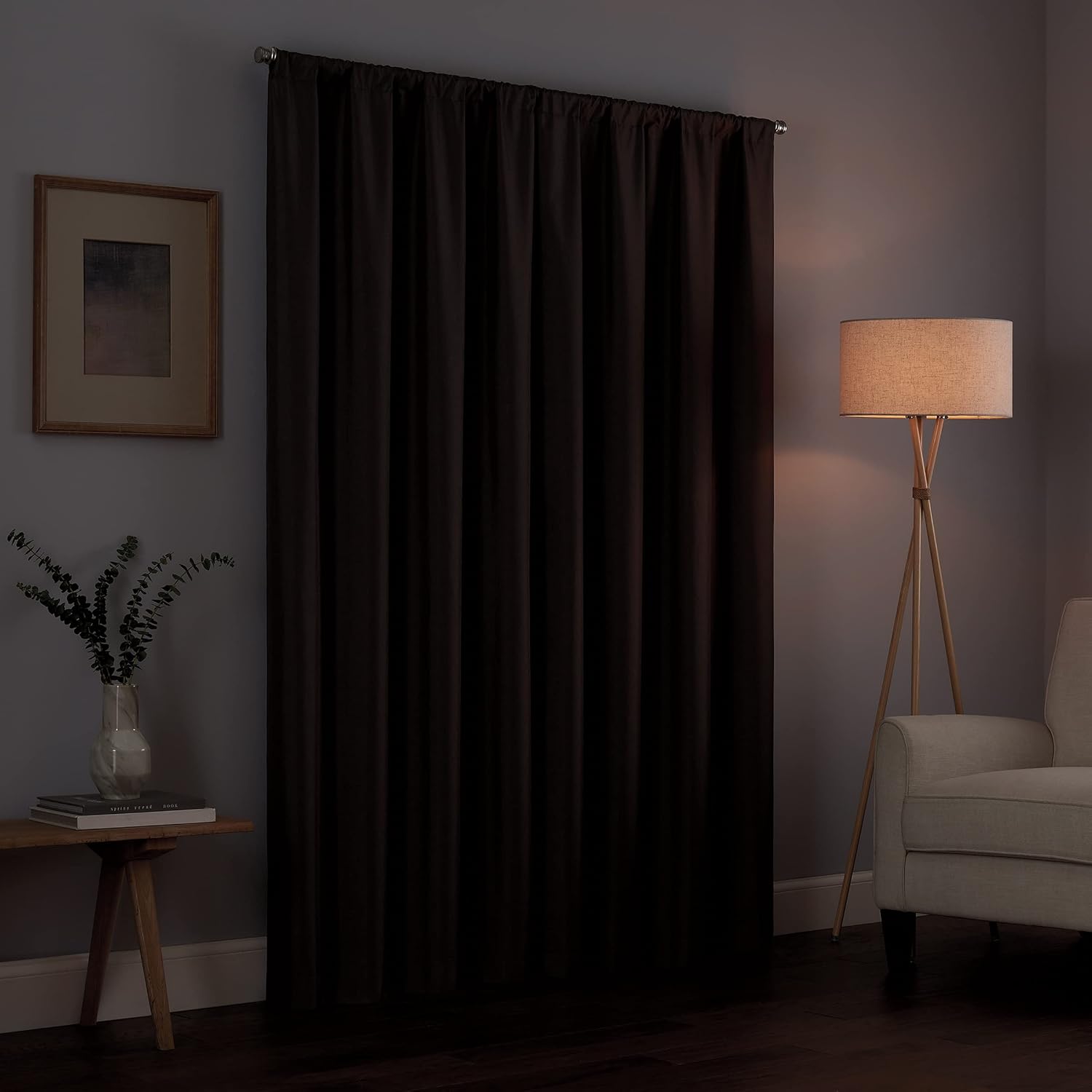 Eclipse Eclipse Kendall Modern Blackout Thermal Rod Pocket Window Curtain 42 X 63 Grey for Bedroom or Living Room - View 9 of 9