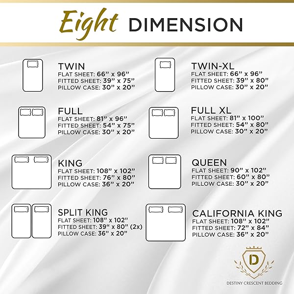 DESTINY CRESCENT BEDDING Twin XL Microfiber White 3 Piece Sheet Set Soft Comfy 15 Inch Deep Pocket Ideal for Dorm Room Hospital and Split King Beds - View 5 of 8