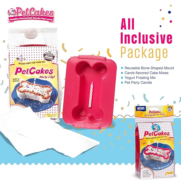 PetCakes PetCakes Dog Birthday Cake Kit All Natural Treats for Puppies to Large Dogs Carob Flavor 5.5 Oz - View 3 of 7